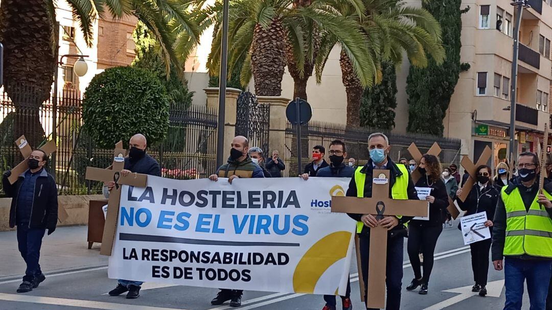 Los hosteleros lorquinos han vuelto a protestar en Lorca