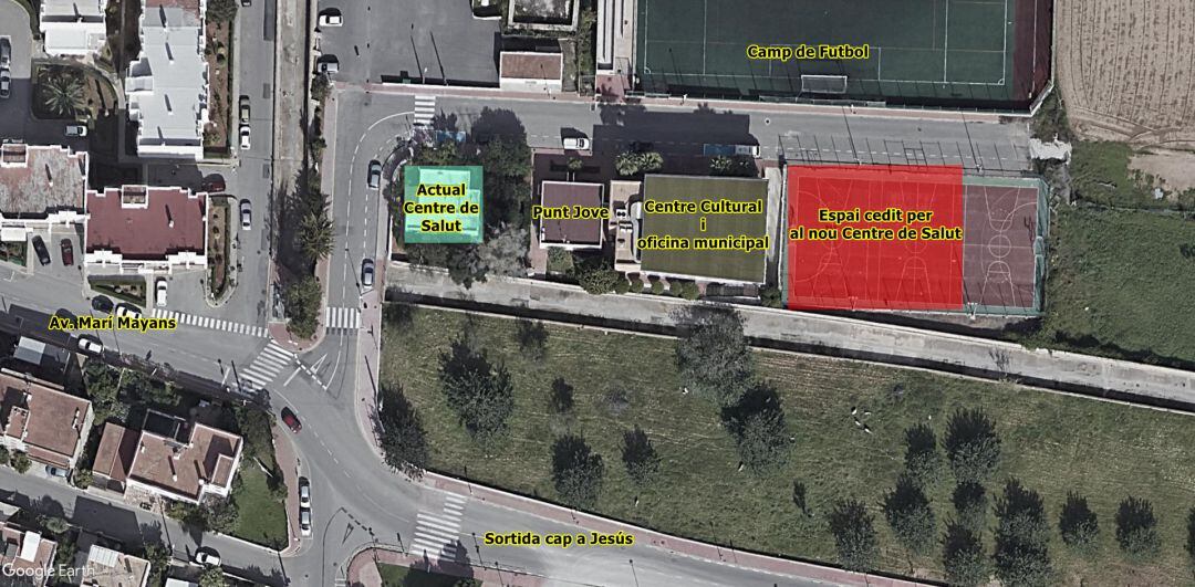 Plano de la zona donde se ubicará el nuevo centro de salud