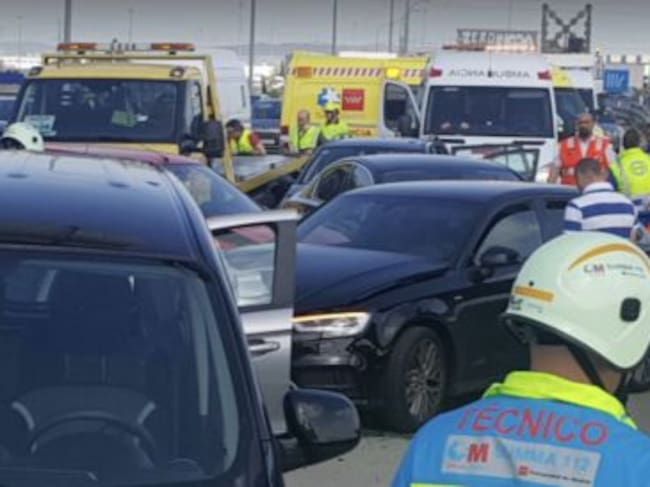 En el accidente se vieron implicados nueve vehículos.