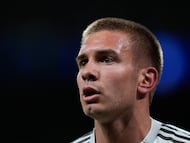 Franco Mastantuono en el partido frente al Getafe