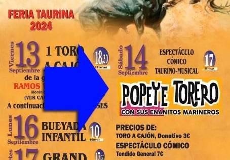 Cartel anunciador del espectáculo cómico-taurino en Numancia de la Sagra (Toledo)