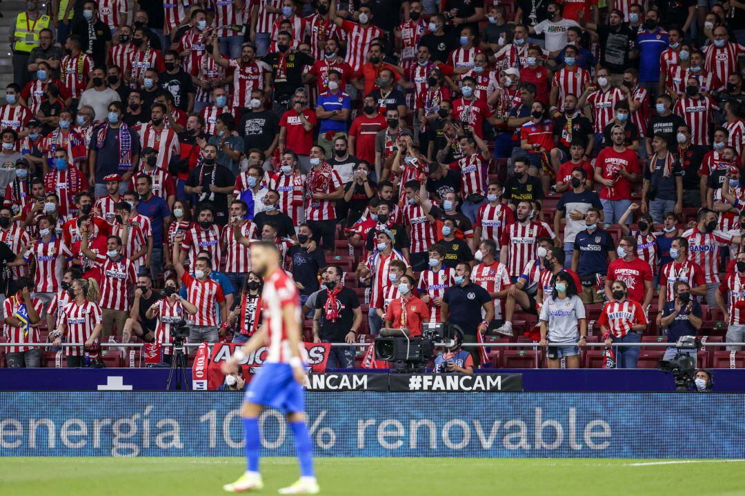 Imagen de las gradas del Wanda Metropolitano durante el partido del pasado fin de semana contra el Villarreal