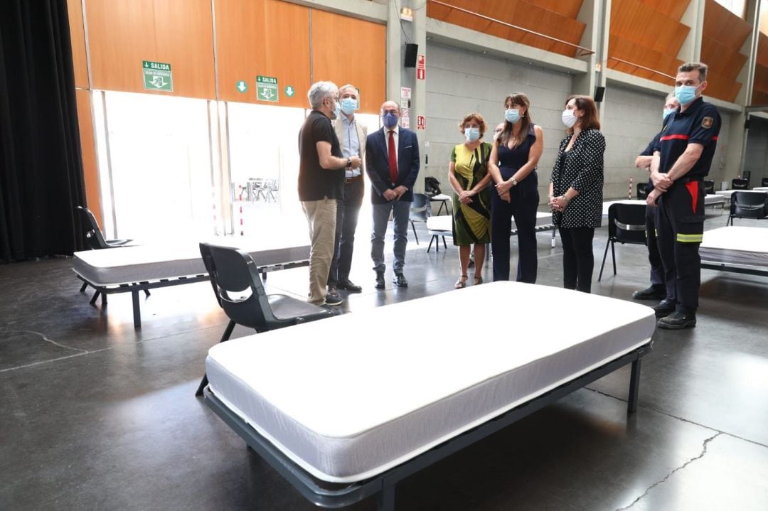 Visita a las instalaciones de la Sala Multiusos del Auditorio de Zaragoza, que acoge 100 plazas para asintomáticos