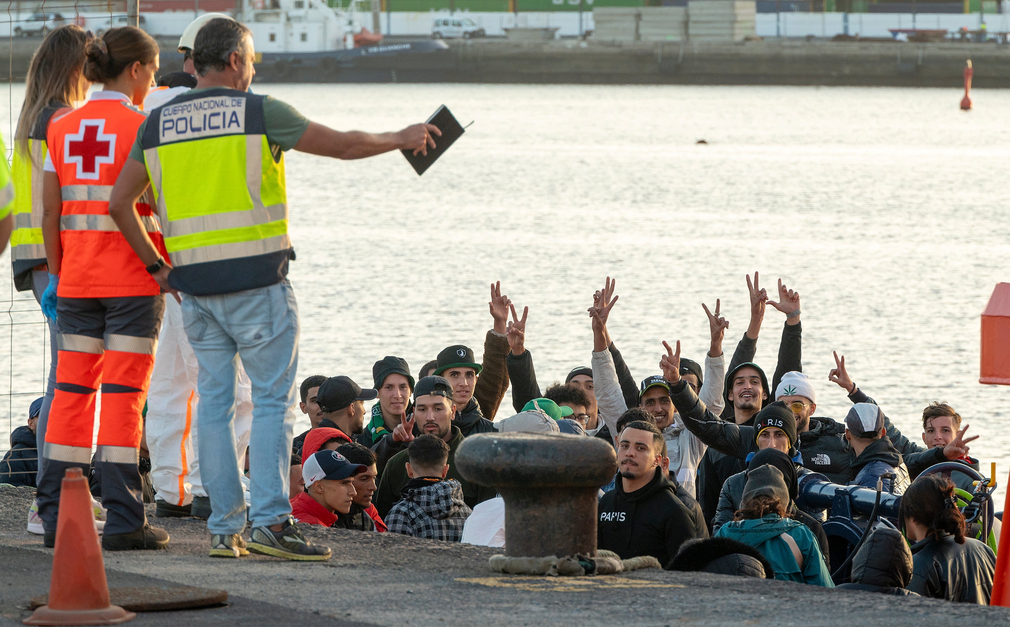 Llegada de migrantes a las costas de Lanzarote.