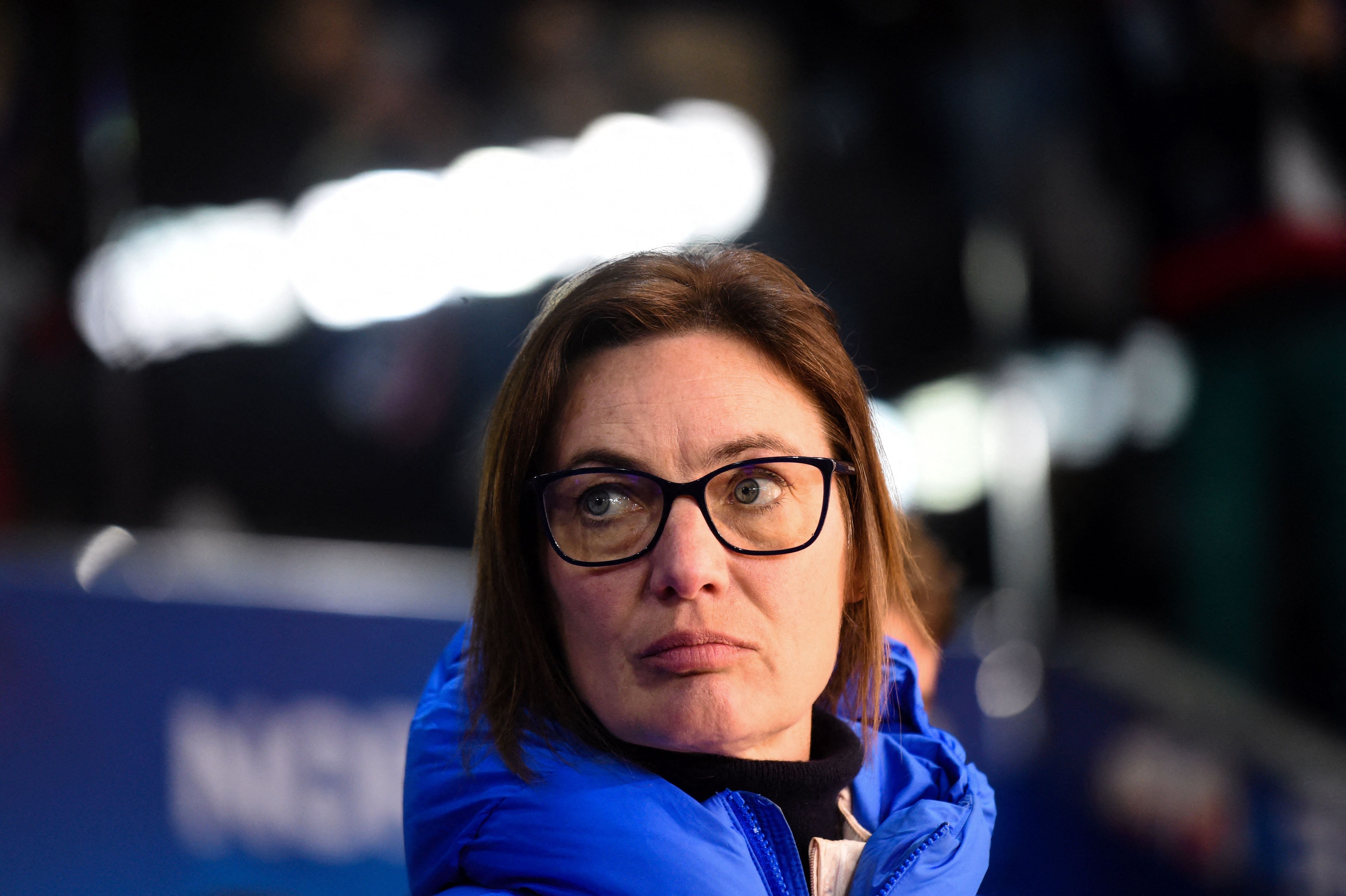 Corinne Diacre, exseleccionadora de Francia, durante un partido