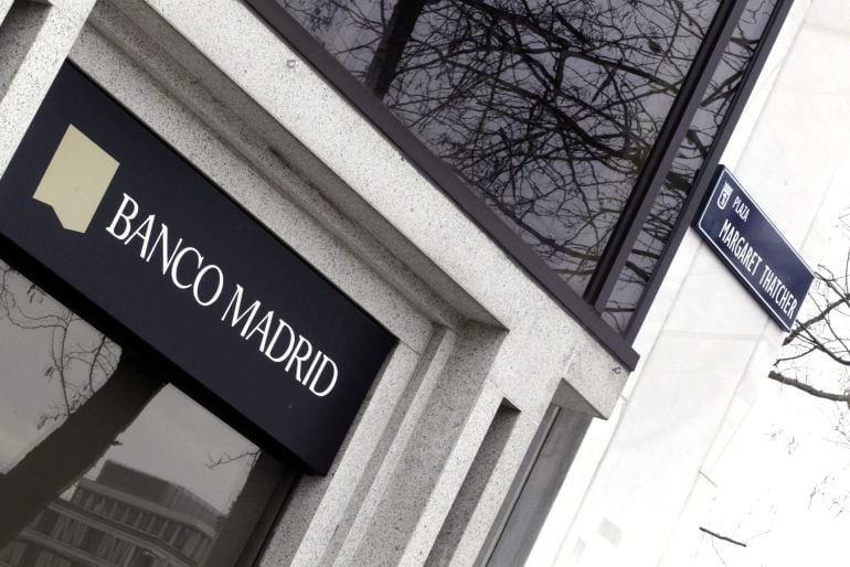 Fachada del Banco Madrid ,filial del banco andorrano Banca Privada d&#039;Andorra (BPA). El Banco Madrid ha dejado atrapados temporalmente a miles de clientes que ya no pueden acceder a su dinero