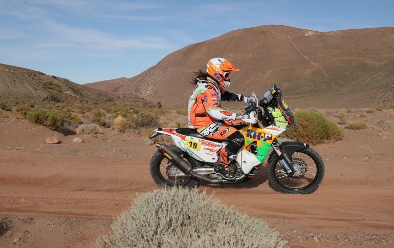 Laia Sanz durante la disputa del Dakar