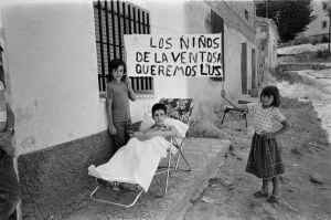 Niños en La Ventosa en 1981.