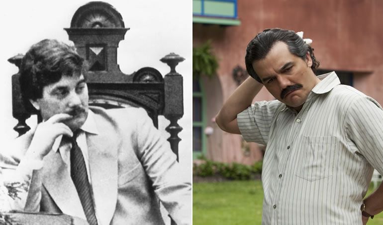 A la izquierda, el narcotraficante gallego Sito Miñanco, y a la derecha, el personaje de Pablo Escobar en &#039;Narcos&#039;