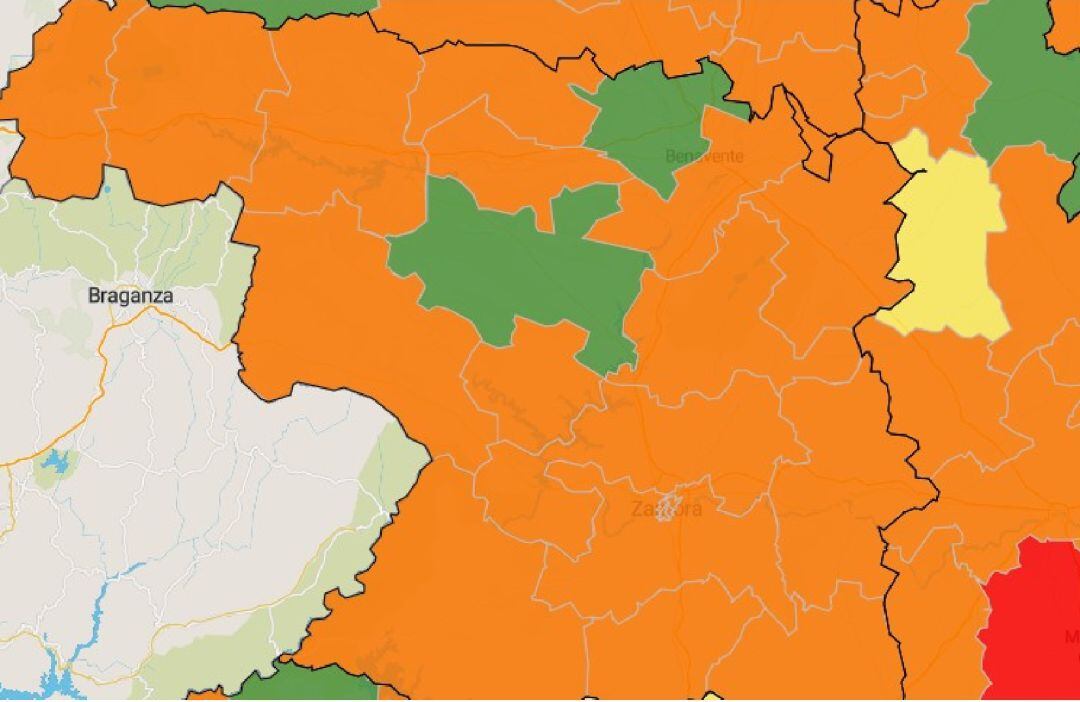 Mapa epidemiológico de los últimos siete días