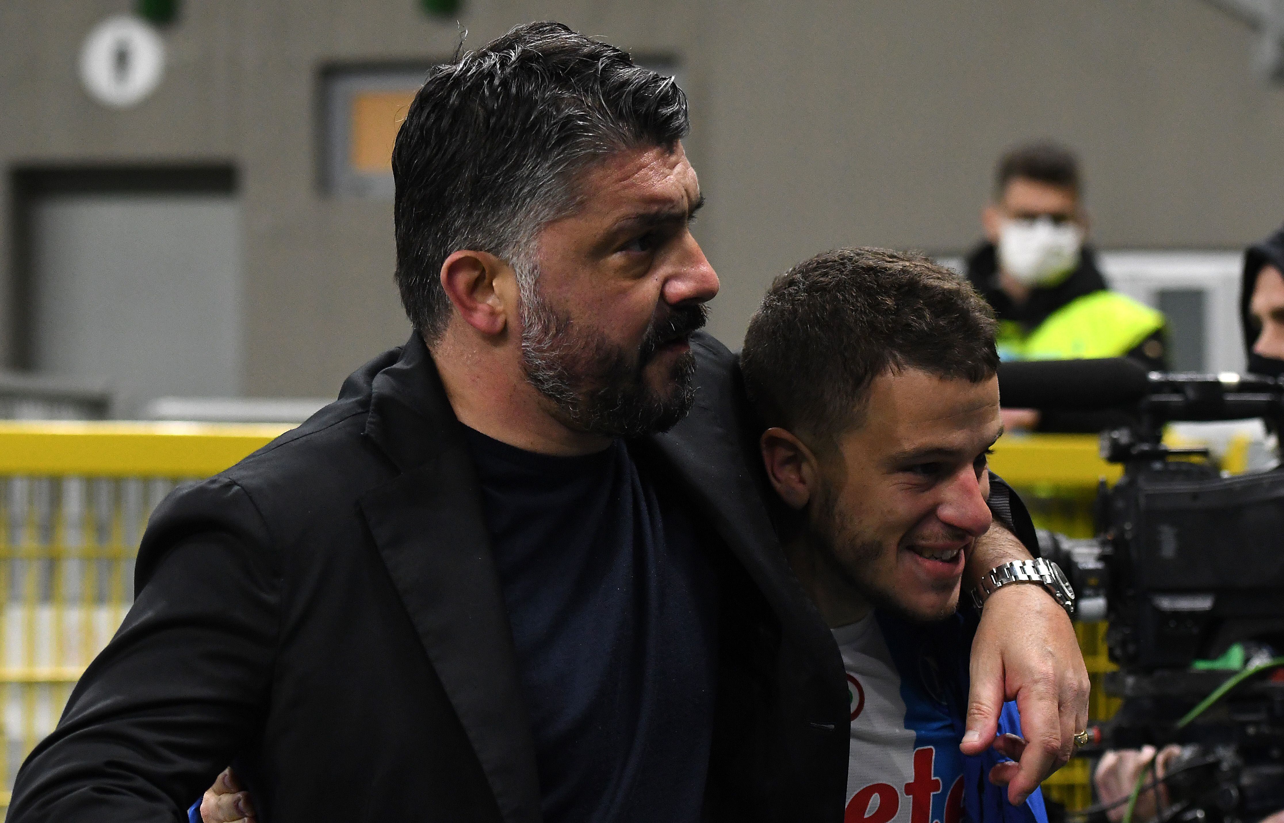 Gennaro Gattuso y Diego Demme, en el Nápoles.