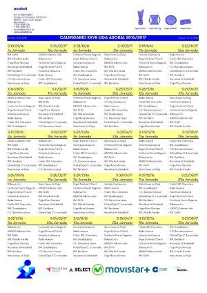 Calendario Liga Asobal 2016/2017