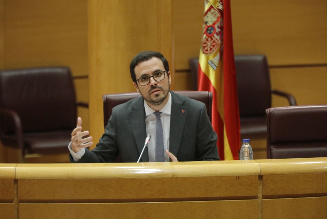 El ministro de Consumo, Alberto Garzón, durante su comparecencia en el Senado en Comisión de Sanidad y Consumo, en Madrid (España), a 26 de junio de 2020.