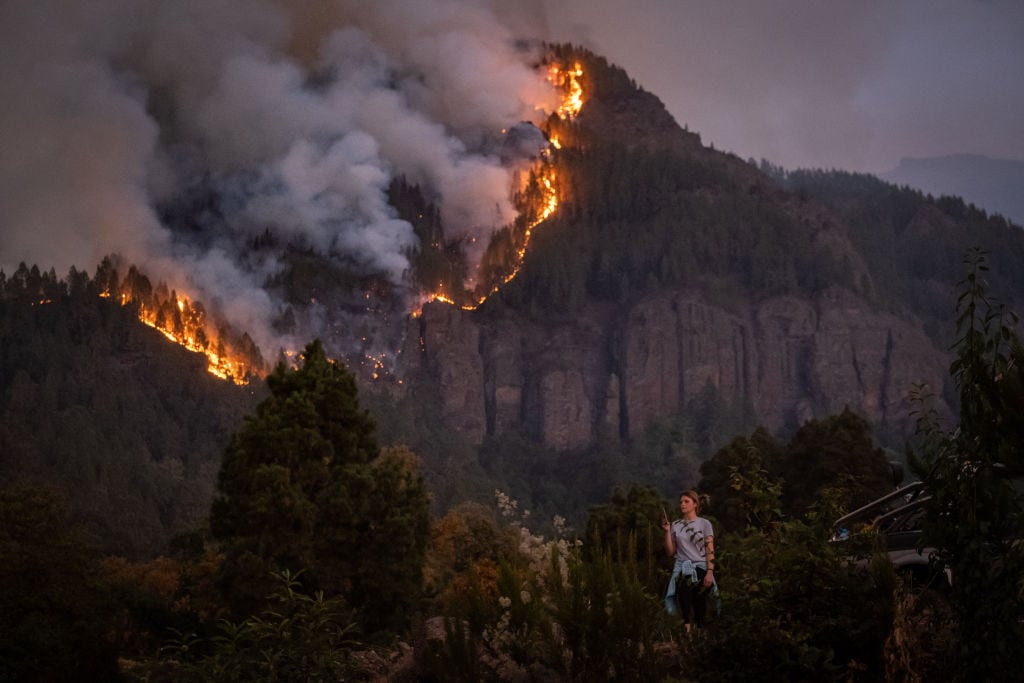 Vista general del incendio en Tenerife.