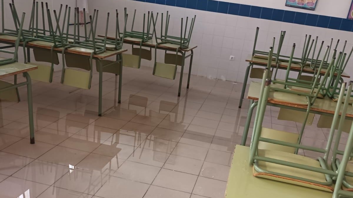 Inundación del comedor del CEIP Mora Puchol