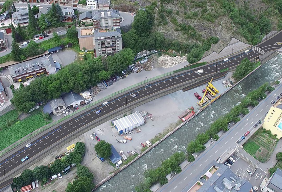 Imatge simulada del vial de Sant Julià elaborada pel Govern.
