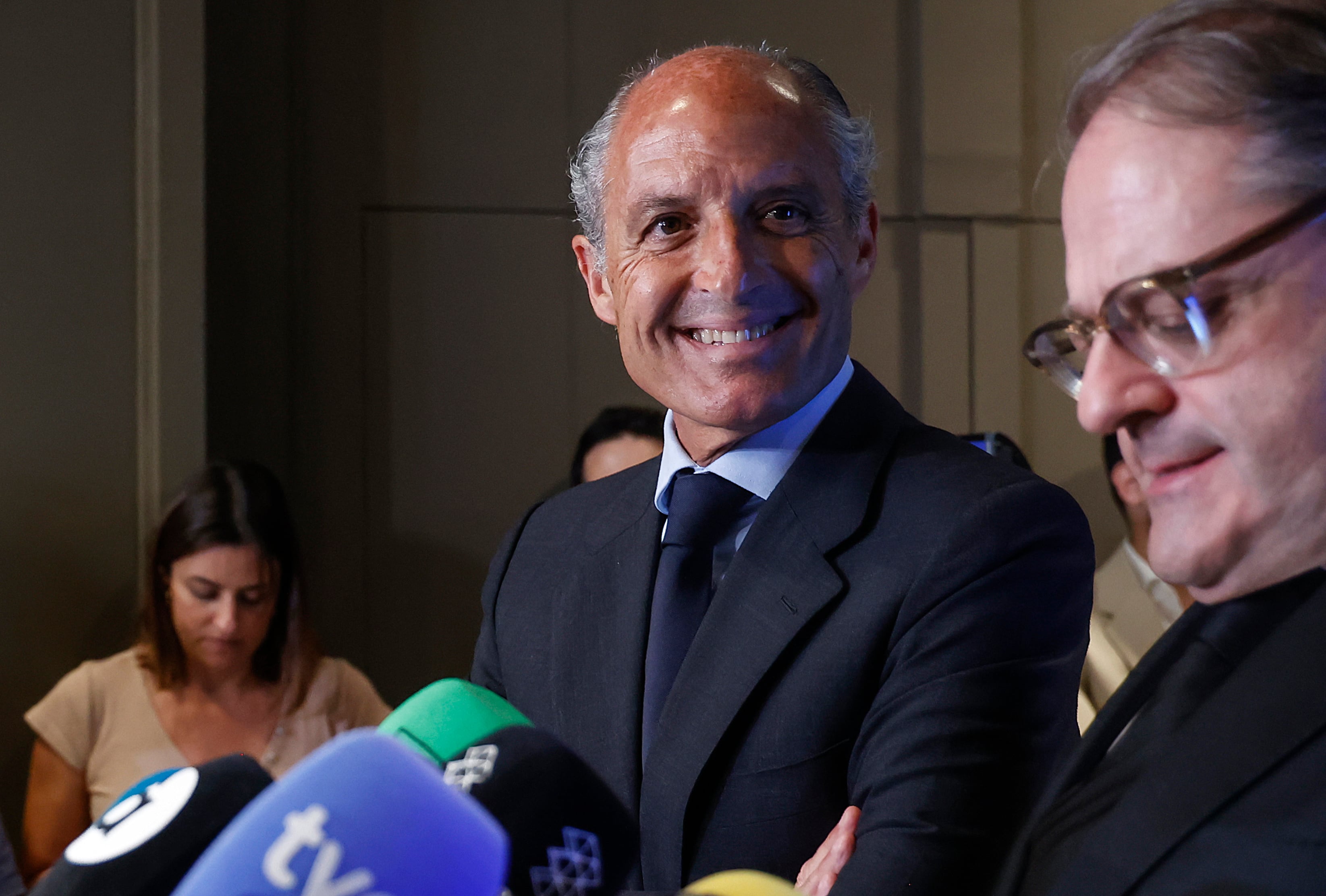 Francisco Camps en la rueda de prensa tras su absolución en mayo de 2024