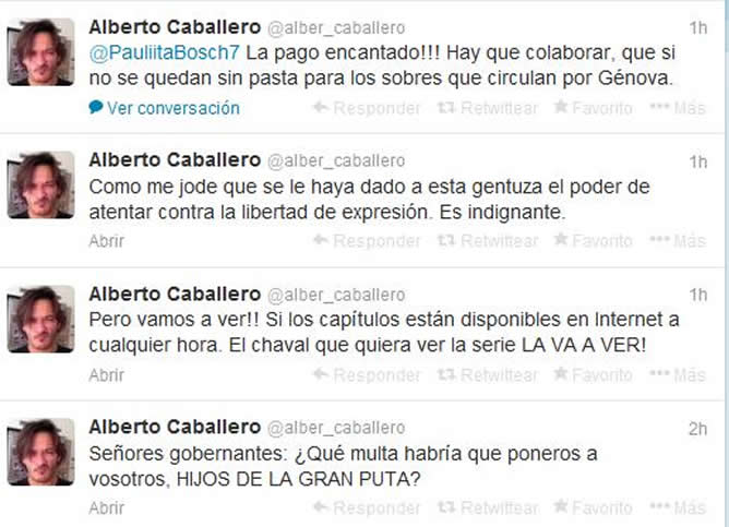 Alberto Caballero, indignado en Twitter por una multa que han impuesto a Mediaset por emitir &#039;La que se avecina&#039; en horario infantil