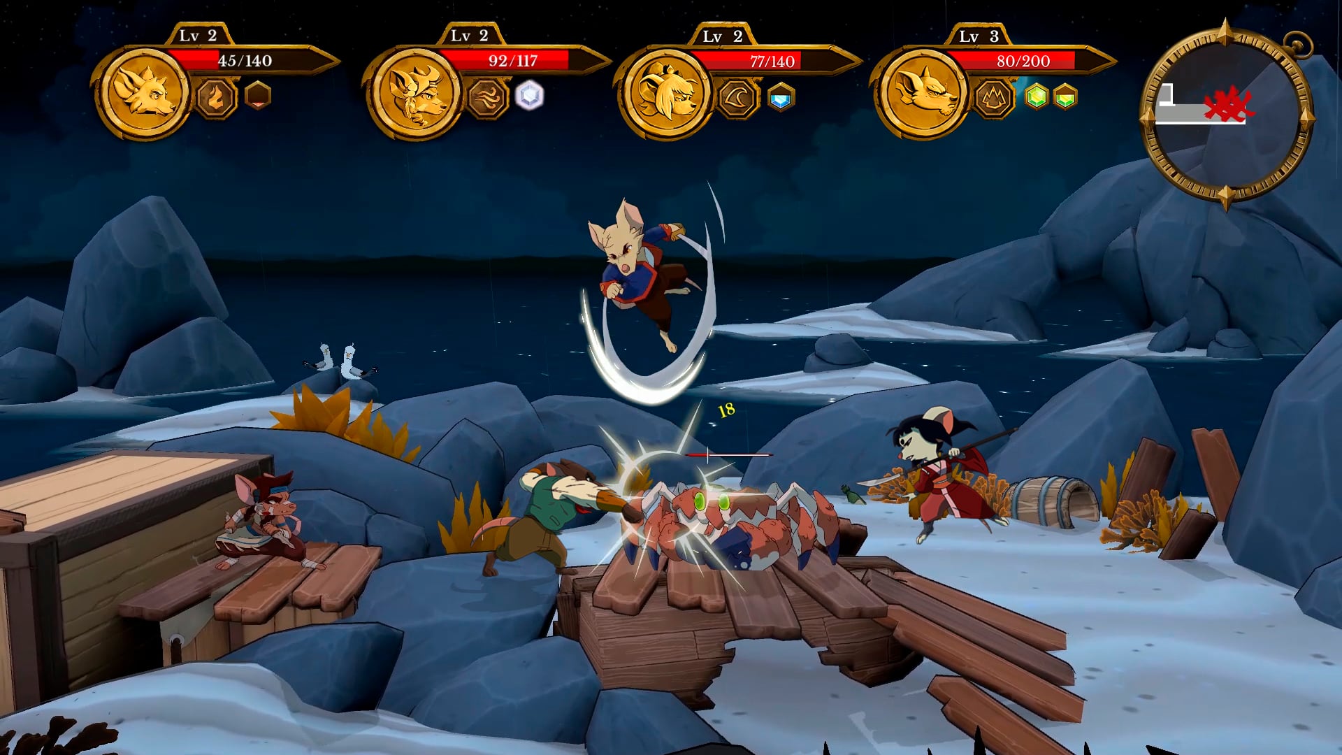 Multijugador local hasta para cuatro piratas en Curse of the Sea Rats