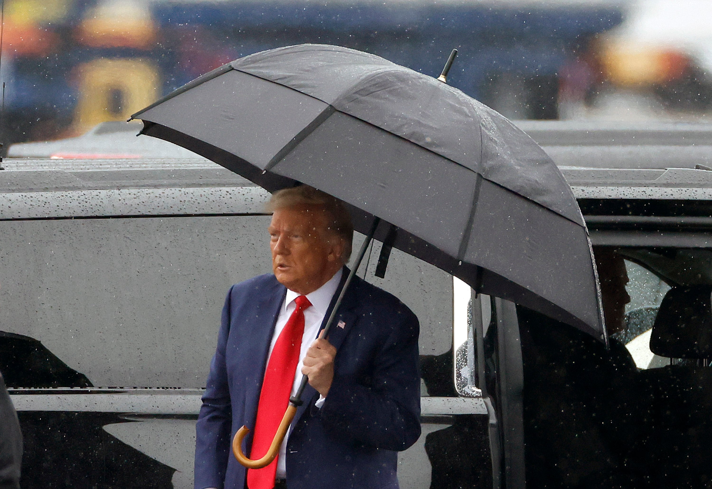 Donald Trump a su llegada a Washington. Archivo.