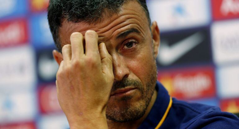 Luis Enrique, durante la rueda de prensa previa al partido del Barcelona ante Las Palmas.