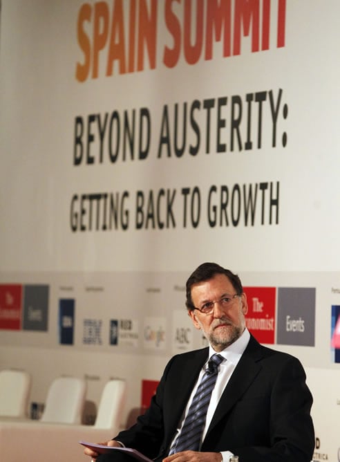 El presidente del Gobierno, Mariano Rajoy, durante su participación hoy en una jornada del seminario &#039;The Economist&#039;