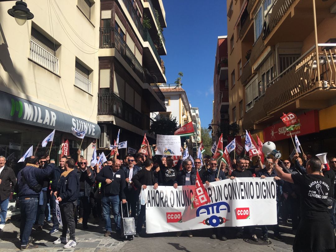 Manifestación de los trabajadores de Acerinox.