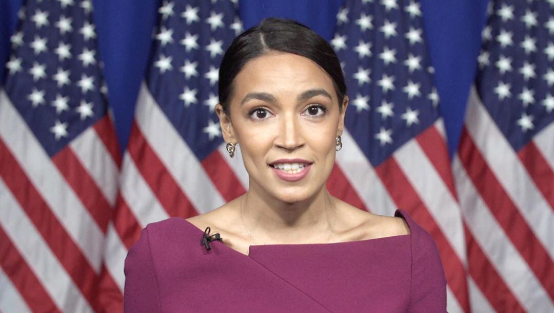 Ocasio-Cortez durante su discurso.