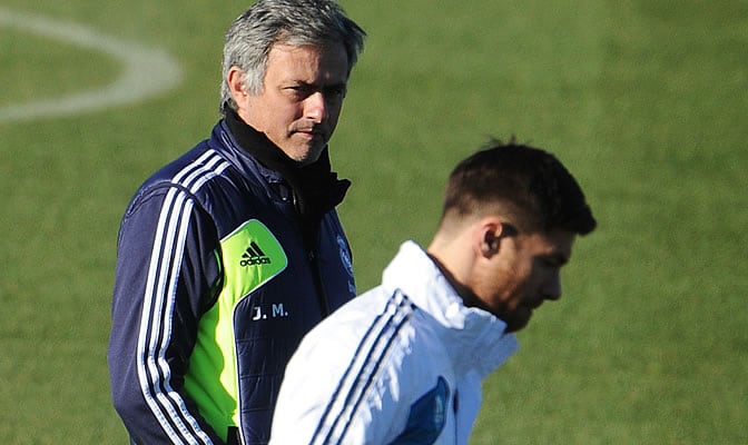 Mourinho y Xabi Alonso, en Valdebebas