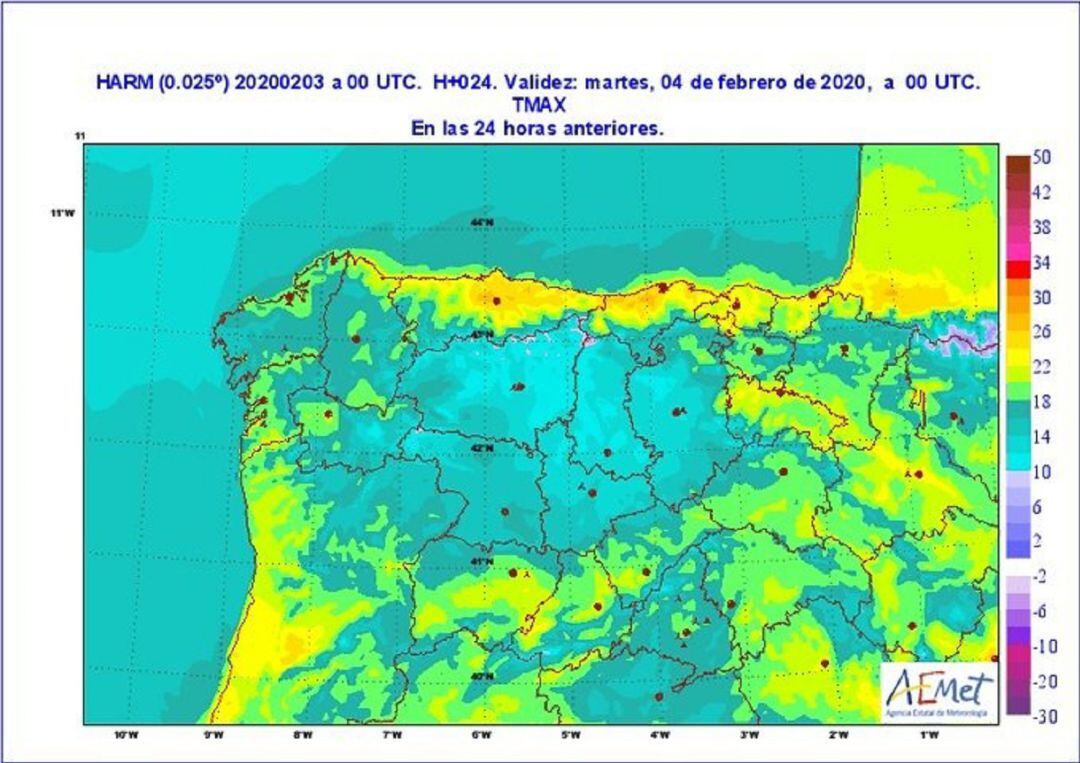 Previsión meteorológica para este lunes