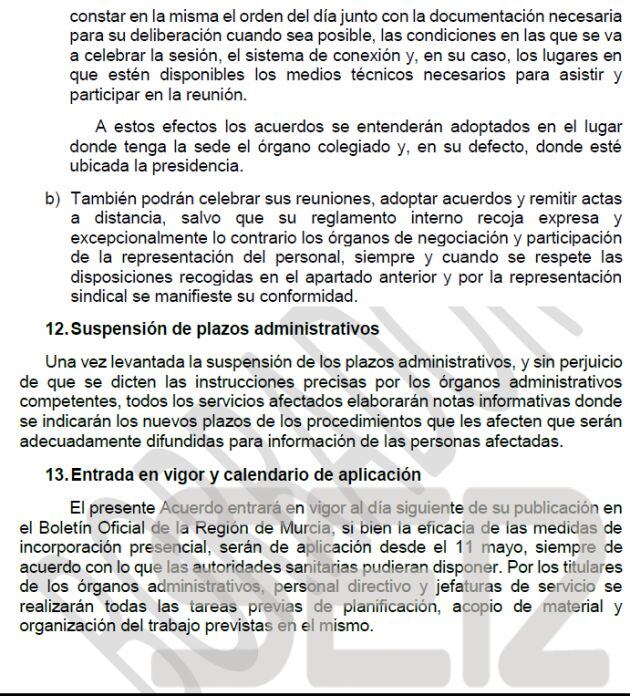 Imagen del borrador que maneja el Gobierno de la Región de Murcia