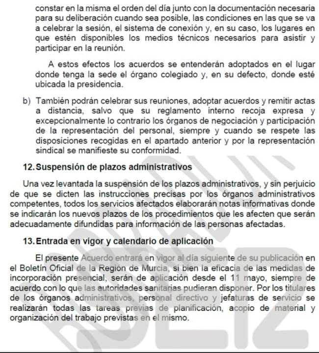 Imagen del borrador que maneja el Gobierno de la Región de Murcia