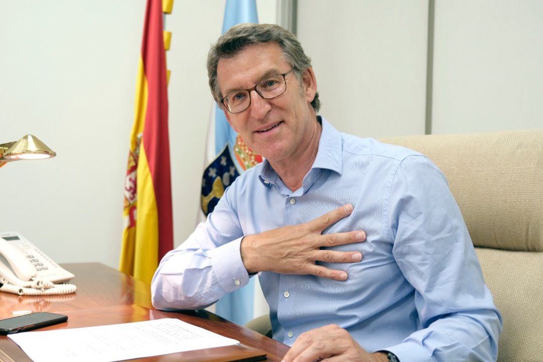 Alberto Núñez Feijóo tras conseguir su cuarta mayoría absoluta