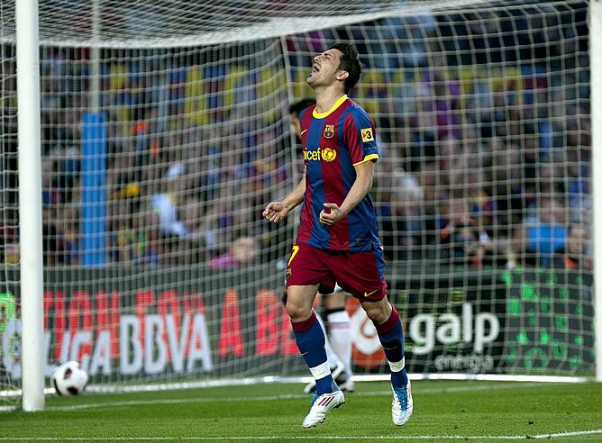 Villa firma un gol después de once partidos sin ver puerta con el Barça.