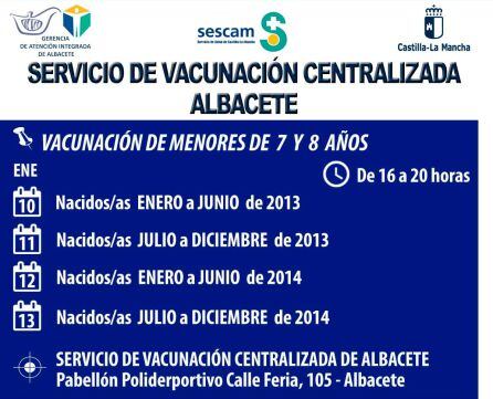 Vacuanción a niños de 7 y 8 años