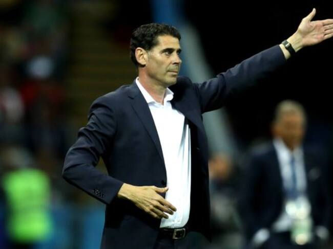 Fernando Hierro, en el partido entre Irán y España.