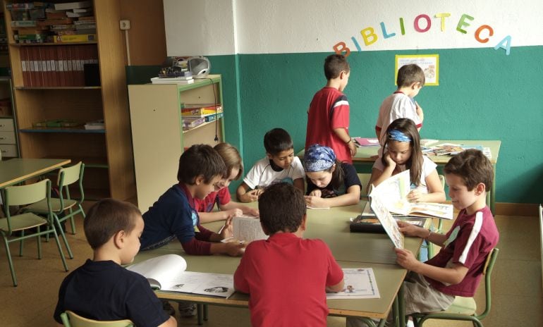 La biblioteca de un colegio de Madrid. 