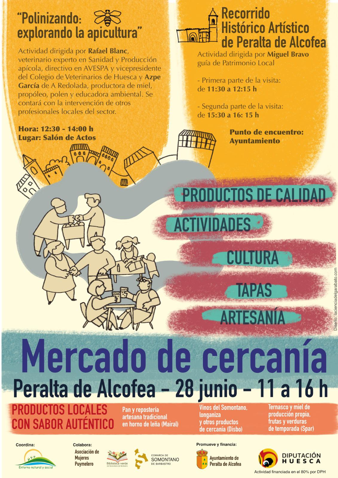 Cartel 'Mercado de Cercanía' de Peralta de Alcofea.