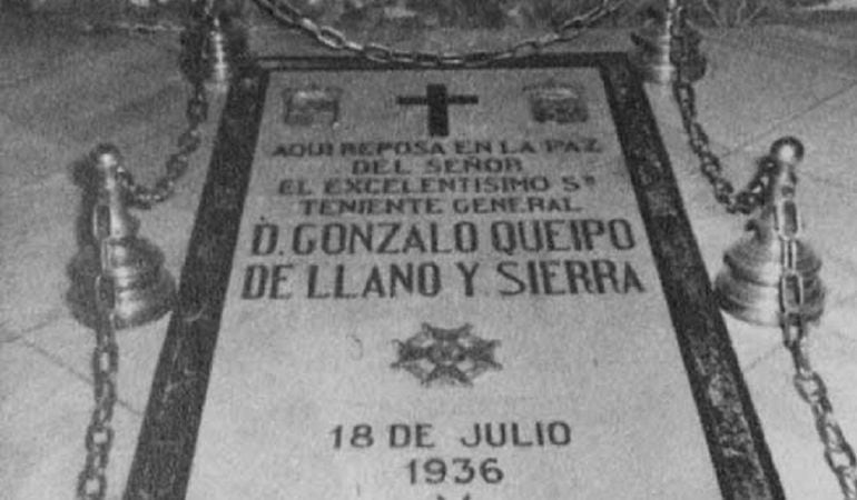 Imagen de archivo de la tumba de Queipo de Llano en la Basílica de la Macarena
