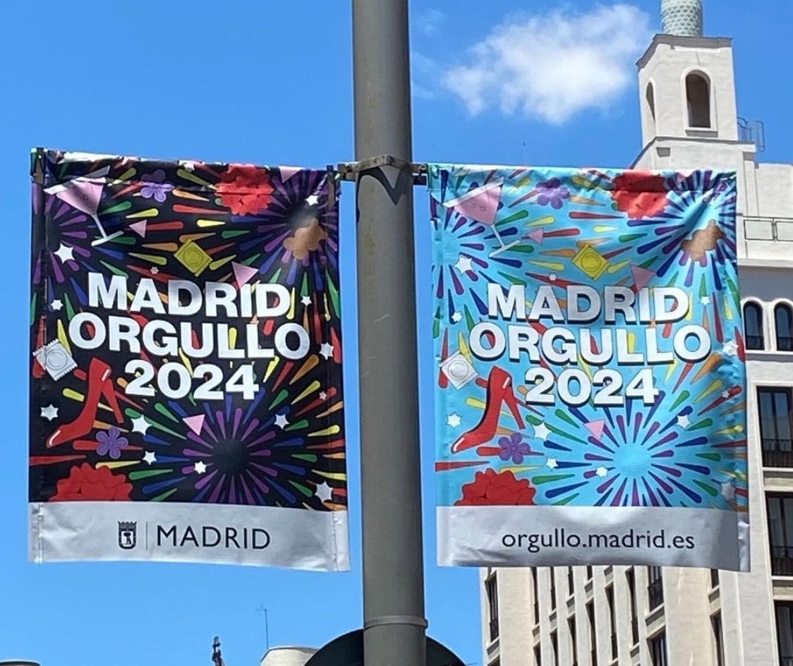 Fotografía del cartel del Ayuntamiento de Madrid para el Orgullo 2024