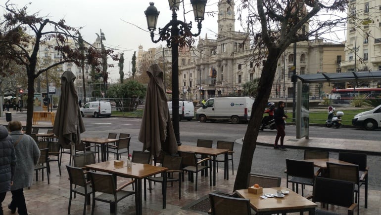 Imagen de las terrazas en la Plaza del Ayuntamiento