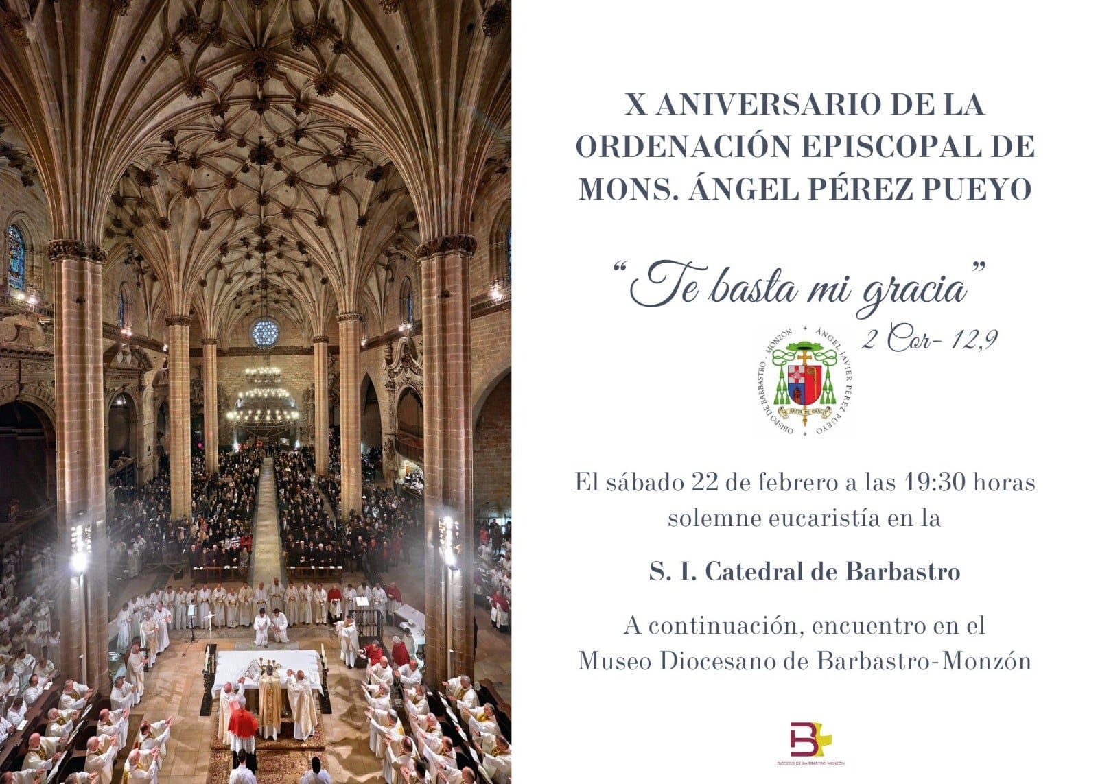 La eucaristía se celebrará este sábado en la Catedral de Barbastro