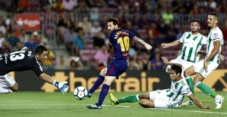 Leo Messi, en el partido entre el Barcelona y el Betis.