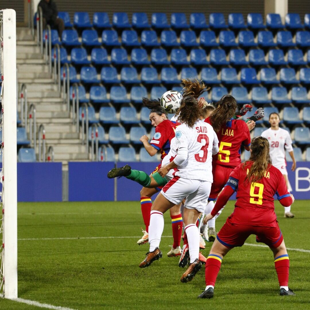 Ocasió de la selecció andorrana contra Malta en el partit de la Lliga de les Nacions femenina del passat dimarts.