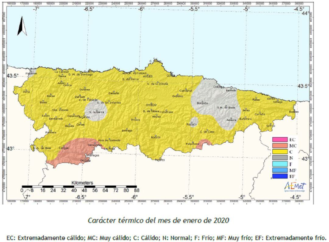 Enero ha sido más cálido y seco de lo habitual en Asturias