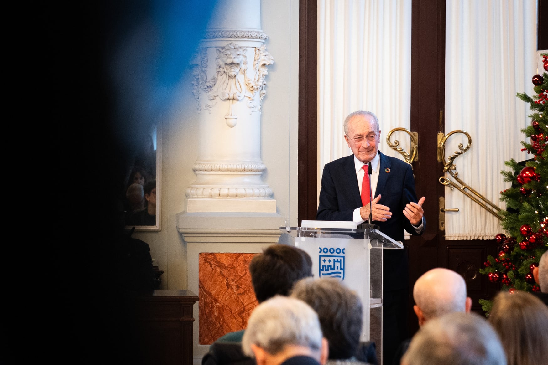 El alcalde de Málaga, Francisco de la Torre, este lunes en el Salón de los Espejos de la Casona del Parque (Ayuntamiento de Málaga)