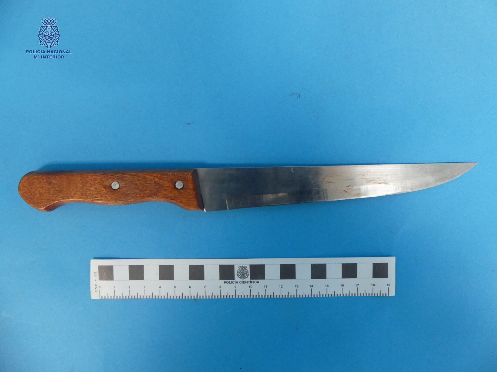 En la imagen se puede ver el cuchillo con el que se realizó la agresión