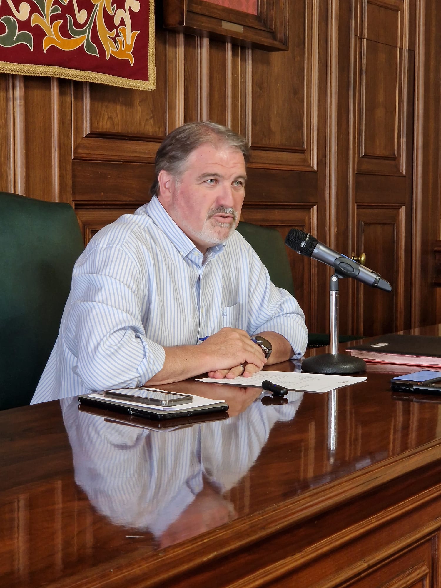 Juan Carlos Cruzado en la rueda de prensa posterior a la Junta de Gobierno