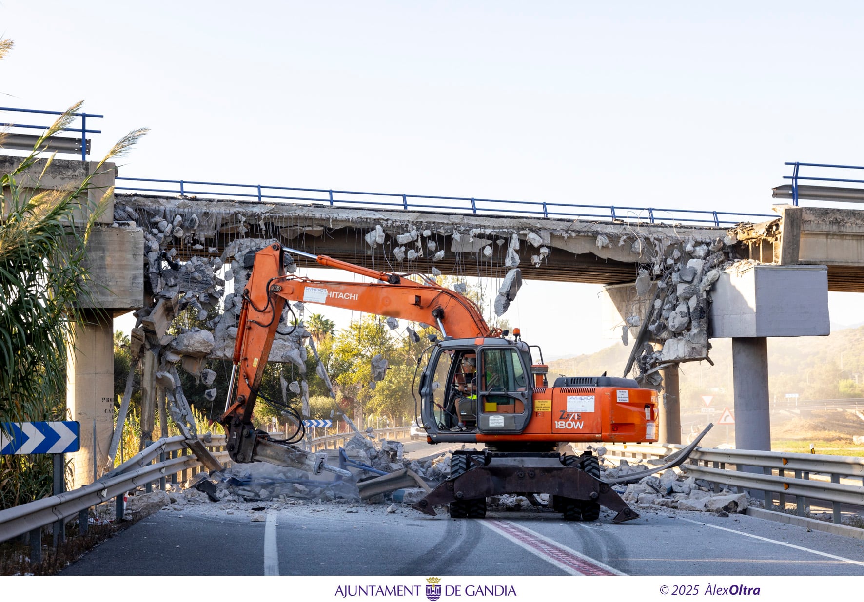 Trabajos de limpieza de la zona afectada.