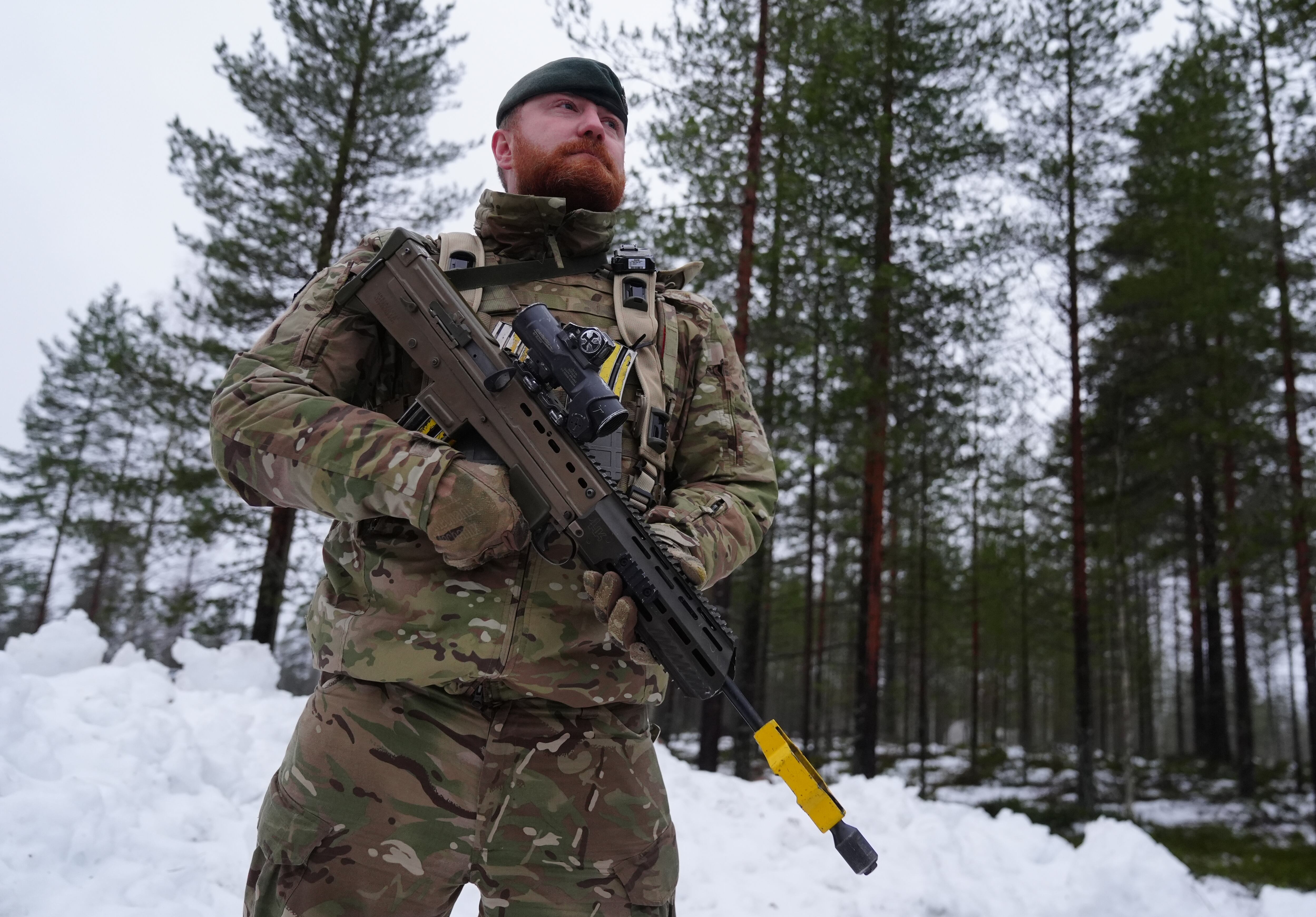 Un soldado británico durante unos ejercicios de la OTAN en Finlandia este mes de diciembre